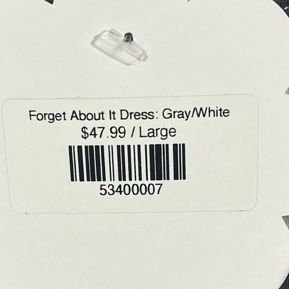 NWT ET CLET Forget About It Grey/White Dress Open Back Size Large Party Nite Out - Picture 6 of 11